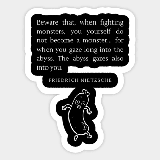 Staring Into the Abyss Friedrich Nietzsche Sticker